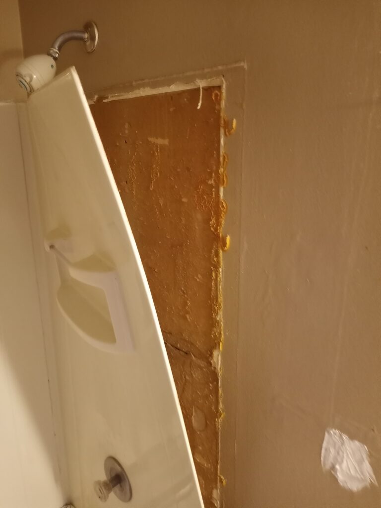 Shower wall peeling