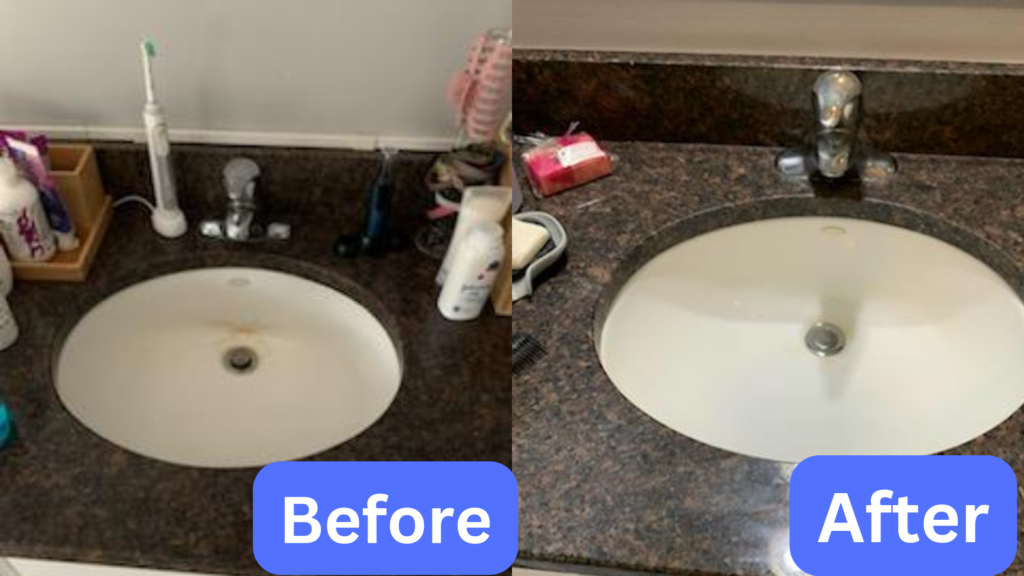 Sink before and after